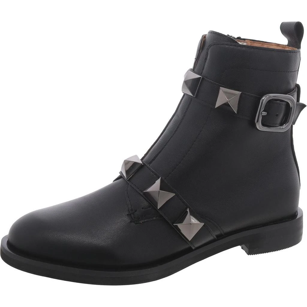 ALL BLACK Pyramid  Womens Leather Studded Booties 1