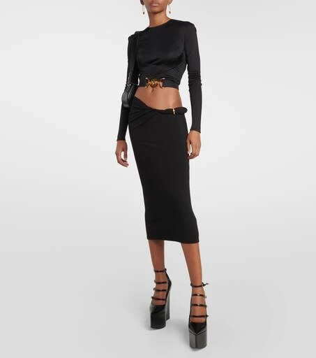 Versace Tempest leather platform pumps 2