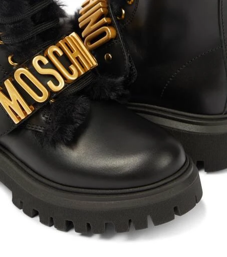 Moschino Logo leather boots 5