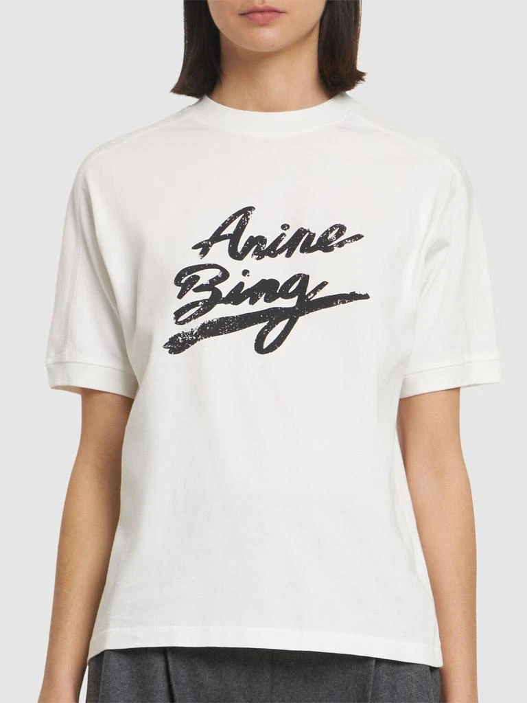 ANINE BING Jaylin Logo Cotton Jersey T-shirt 2