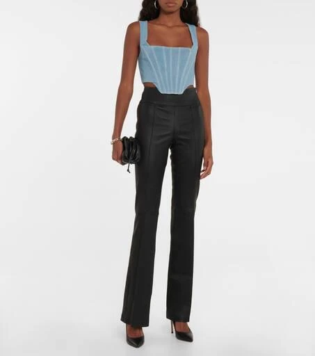 Staud Alice denim corset tank top 2