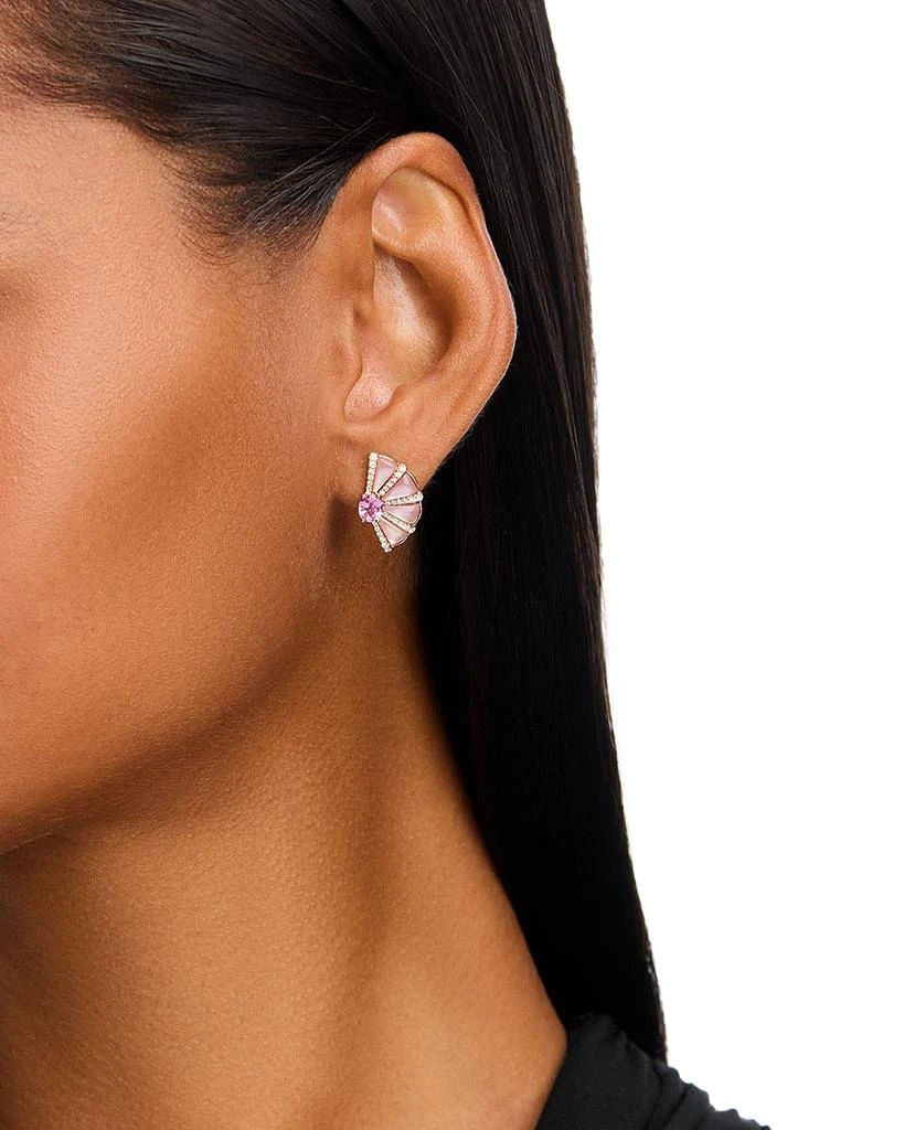 Bloomingdale
s Fine Collection Multi Sapphire 
Diamond Stud Earrings in 14K Yellow Gold 2