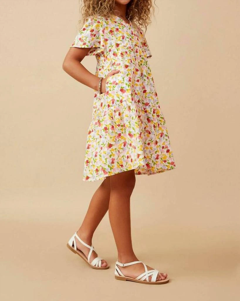 Hayden Girls Hayden Girls - Ditsy Floral V Neck Flutter Sleeve Dress 3