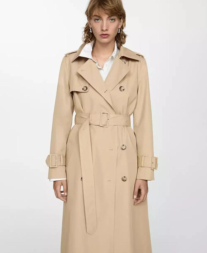 Mango Women's Double-Breasted Cotton Trench Coat 4