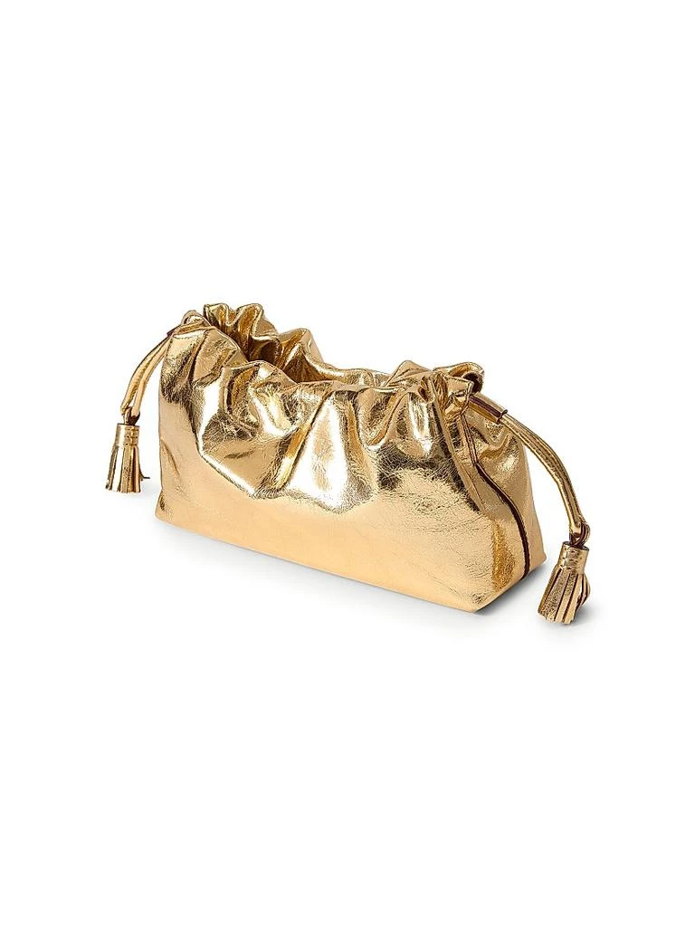 VERONICA BEARD Small Metallic Leather Pouchette 4
