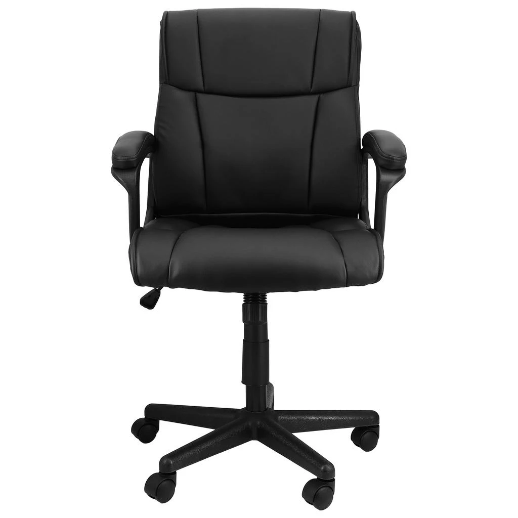 Elama Mid Back Rolling Adjustable  Faux Leather Office Chair in Black 4