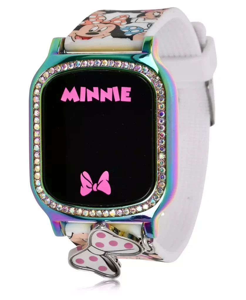 Accutime Minnie Mouse Kid's Touch Screen White Silicone Strap LED Watch, with Hanging Charm 36mm x 33 mm 2