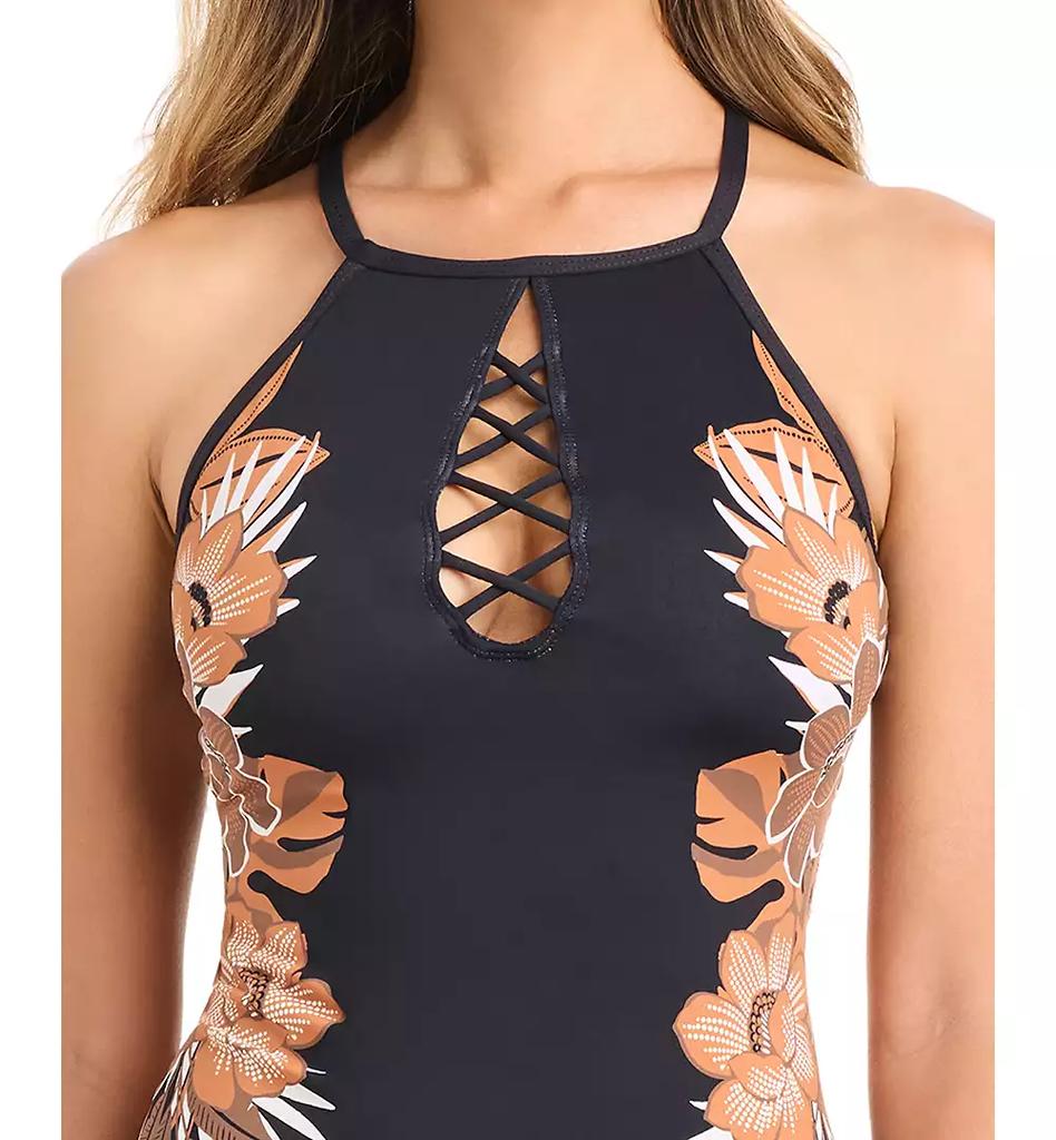 Bleu Rod Beattie Women's Moddy Blooms Hi-Neck Tankini