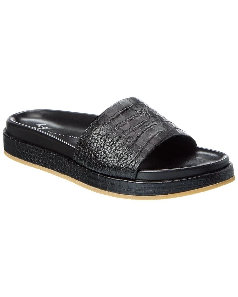 Shop Indi 10 Croc-Embossed Leather Slide on Sale at  display picture 1