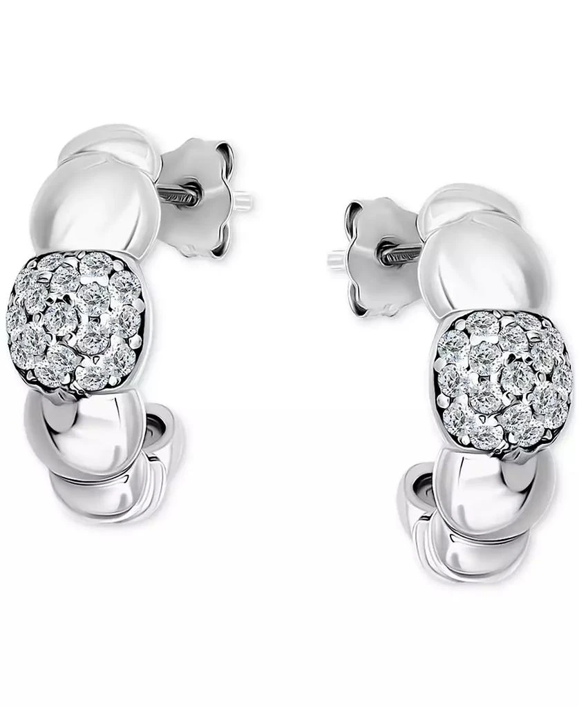 Giani Bernini Cubic Zirconia Accent Puffy Half Hoop Earrings in Sterling Silver (also in 18k Yellow Gold over Sterling Silver), Exclusively at Macy's 3