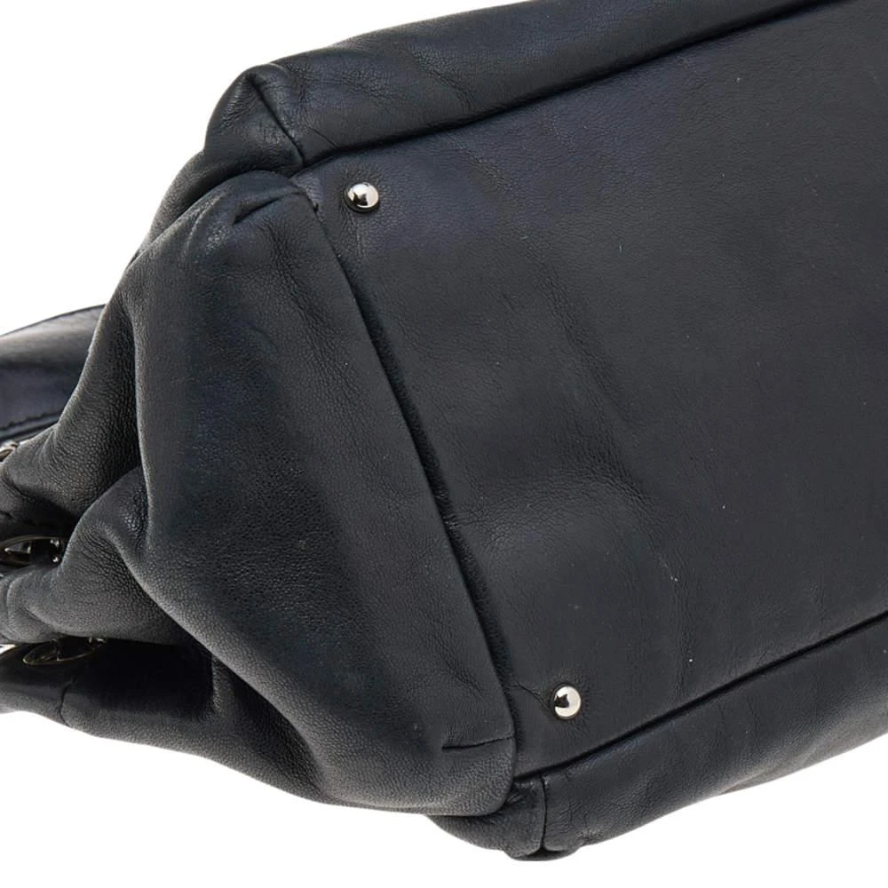 Chanel Chanel Black Leather Accordion Zipper Bag 11