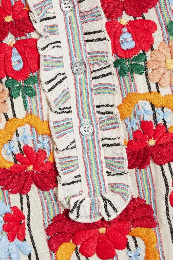 ANTIK BATIK Juliette embroidered striped cotton-jacquard blouse 4