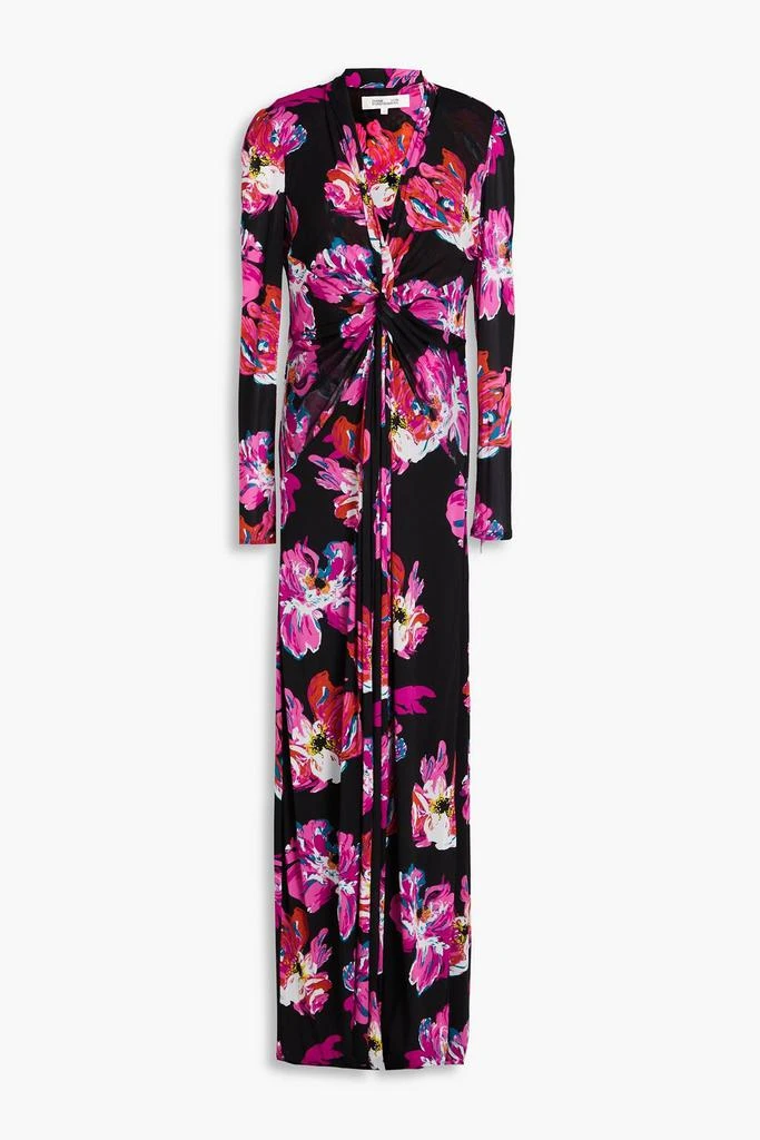 Diane von Furstenberg Kassia floral-print stretch-mesh maxi dress 1