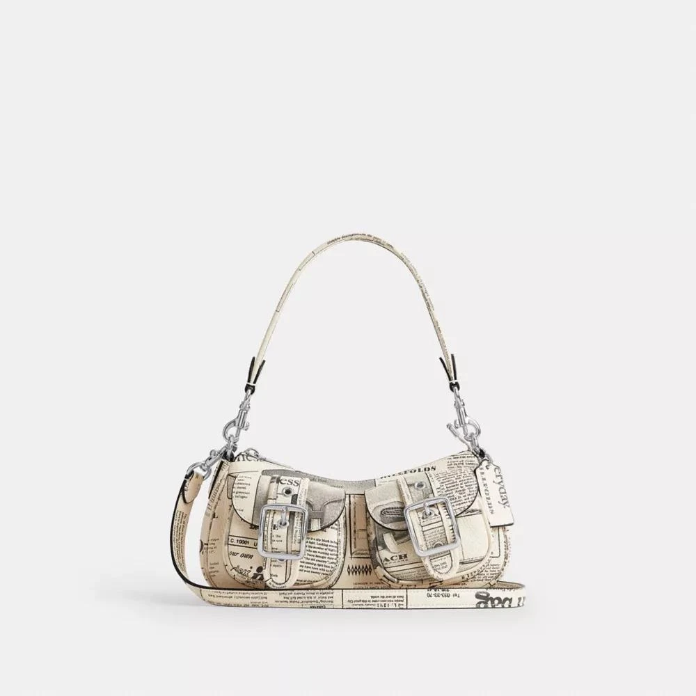 Coach Ashton Shoulder Bag With Newspaper Print