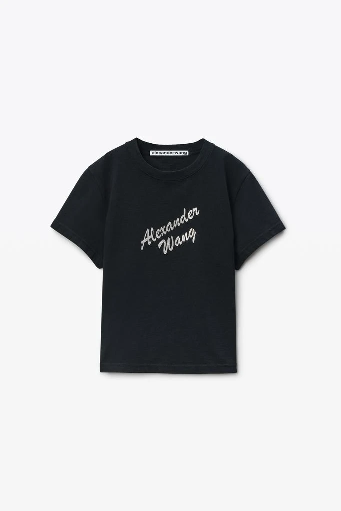 Alexander Wang Black Crystal Hotfix & Cotton Logo Tee 2