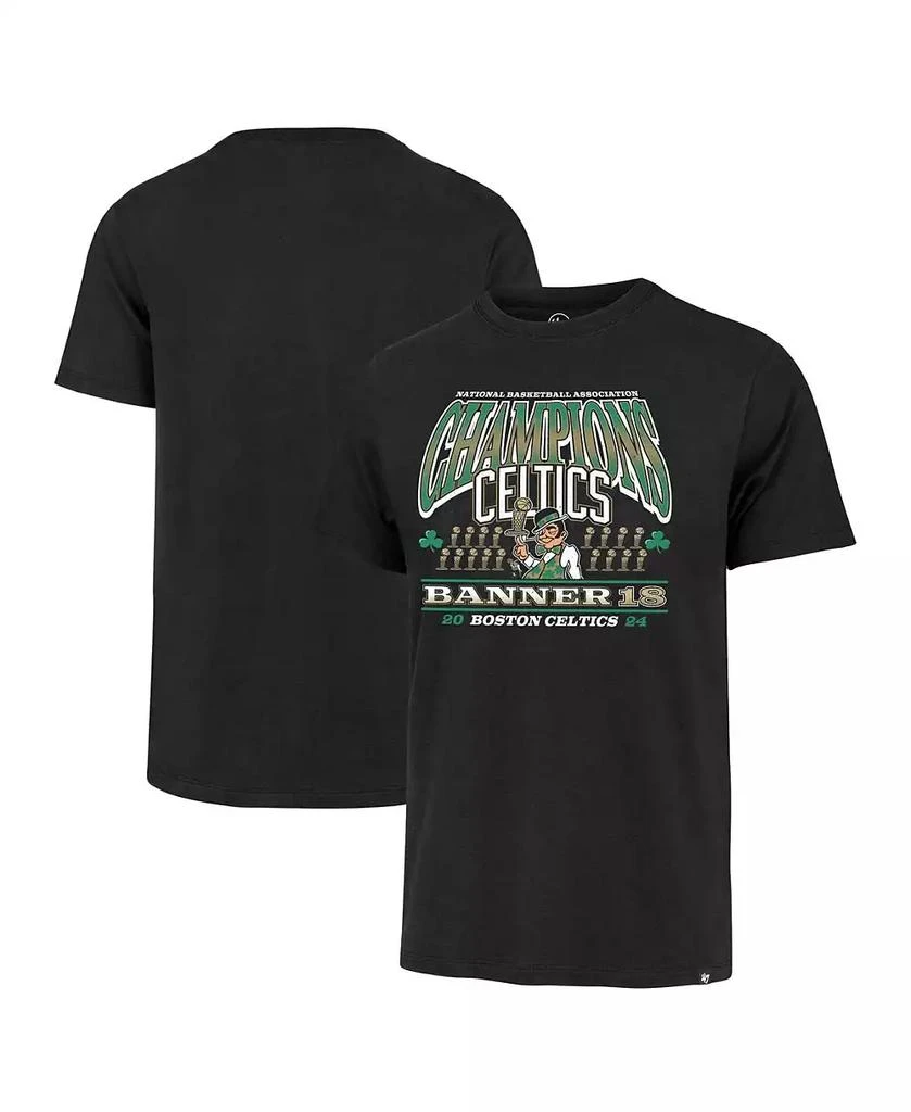 47 Brand Men's Black Boston Celtics 18-Time NBA Finals Champions Banner Franklin T-Shirt 1