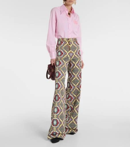 ETRO Printed high-rise wide-leg jeans 7