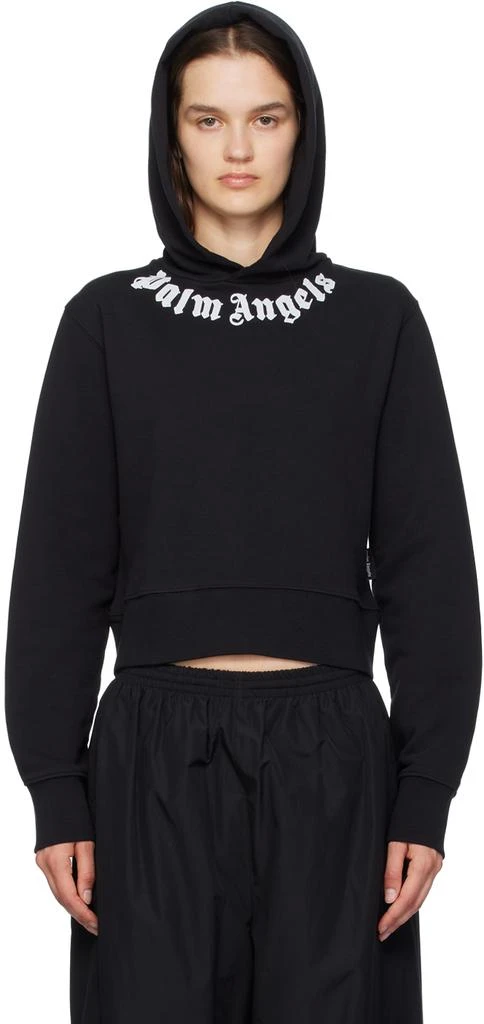 Palm Angels Black Printed Hoodie 1