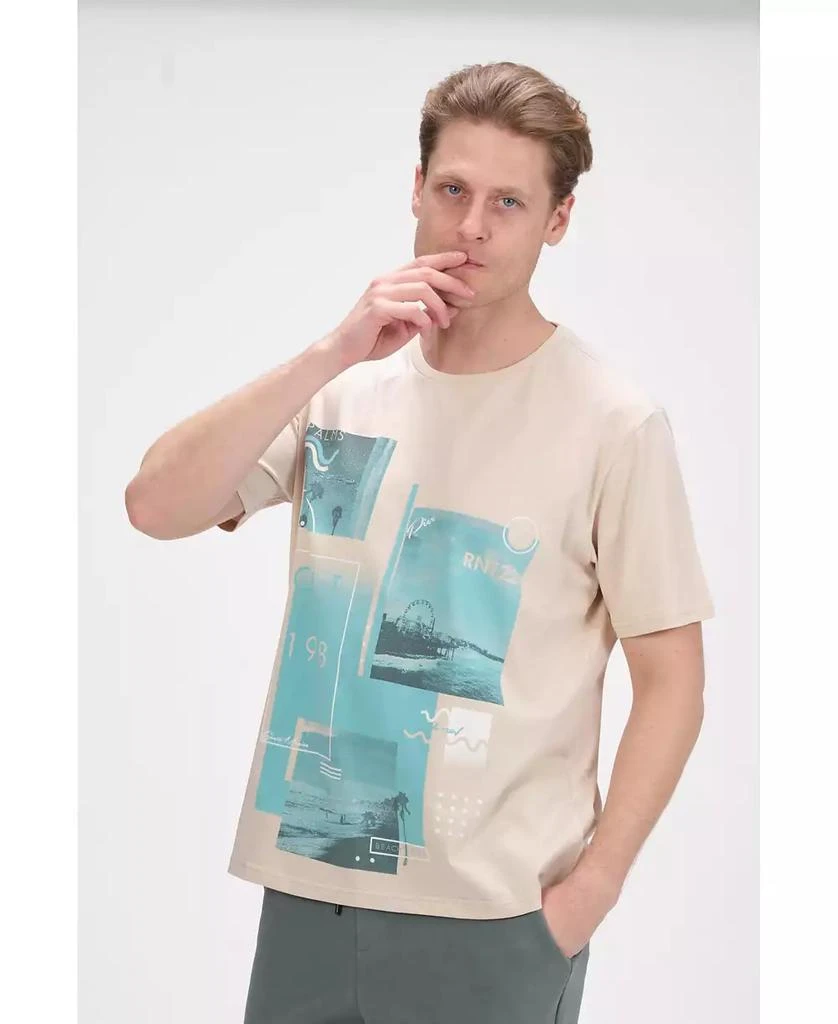 RON TOMSON Men's Modern Print Fitted Cali T-shirt 3