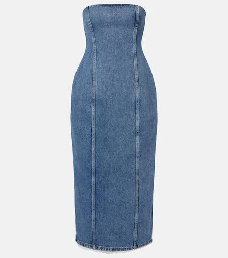 Magda Butrym Strapless denim bustier dress 1