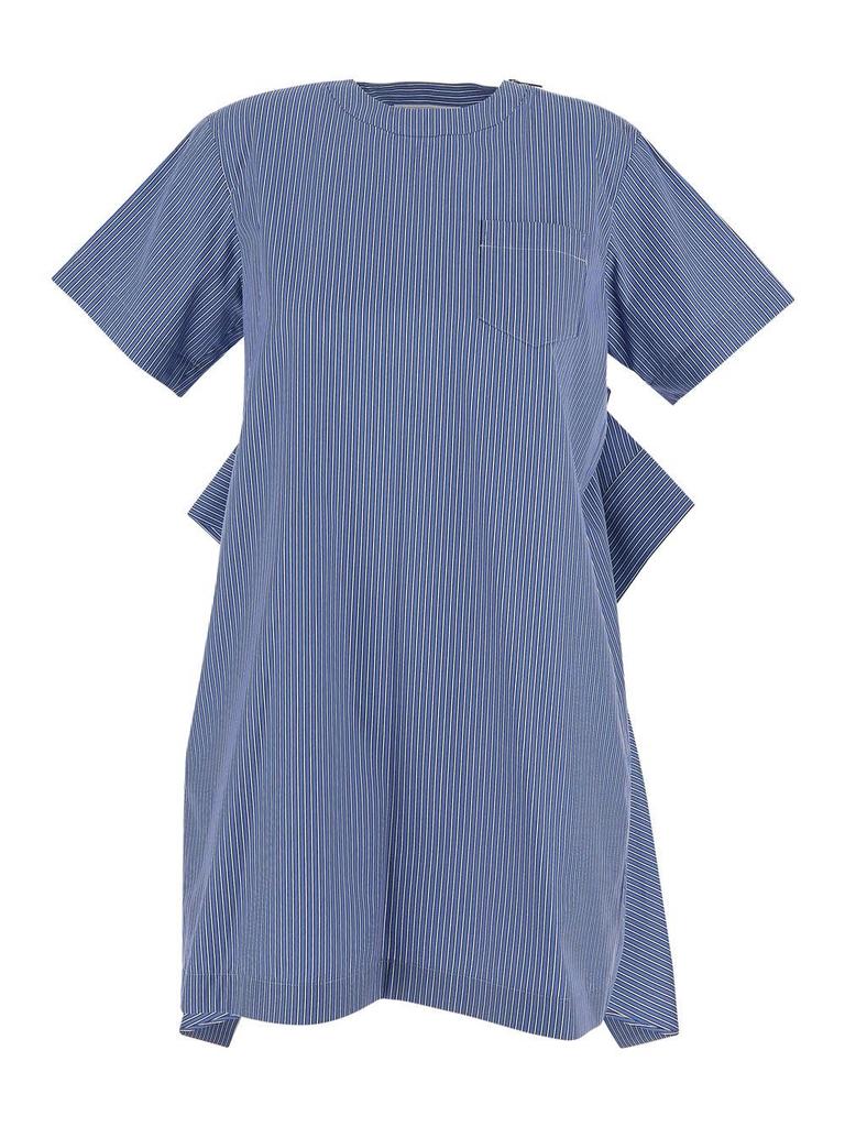 sacai 国内買付 High Twist Voile x Nylon Twill Dress Sacai Black High Twist Voile & Nylon Twill Minidress In 001
