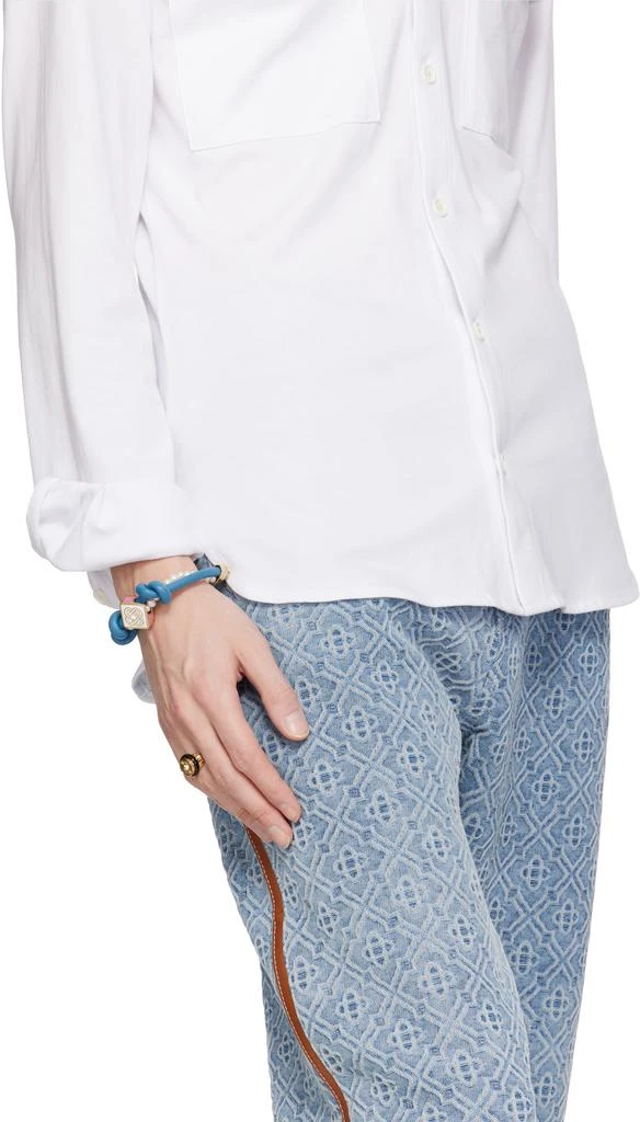Casablanca Blue & White Knotted Pearl Bracelet 3