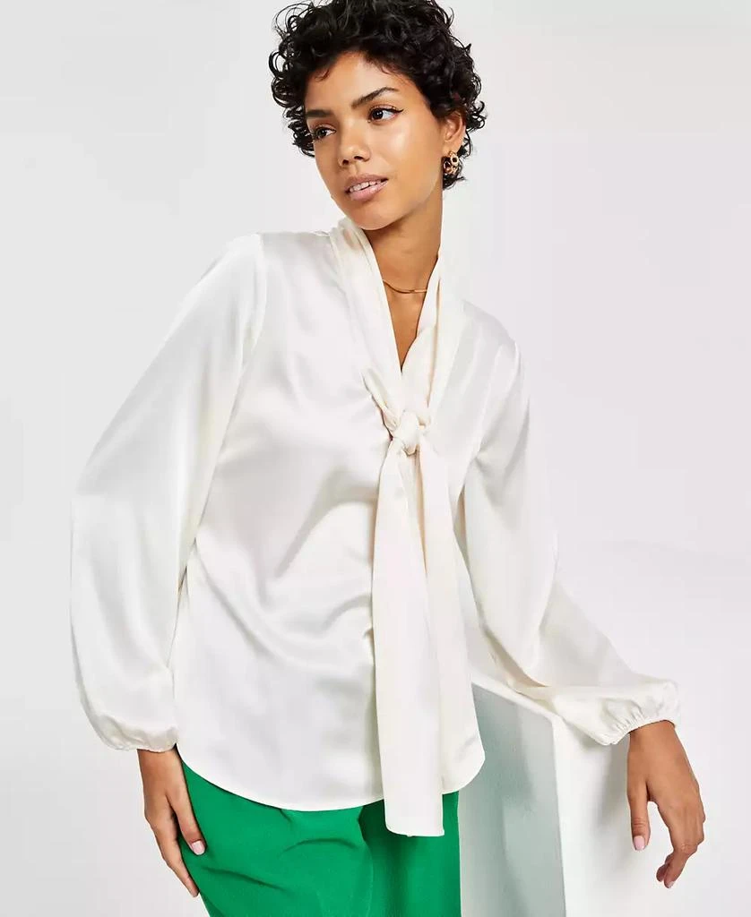 Bar III Women's Bow-Tie Long-Sleeve Blouse, Created for Macy's 2