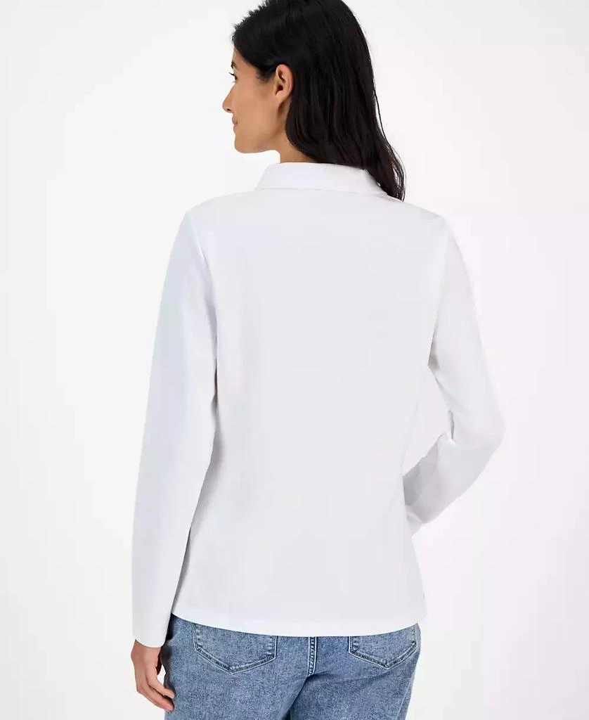Nautica Jeans Women
s Long Sleeve Polo Shirt 2