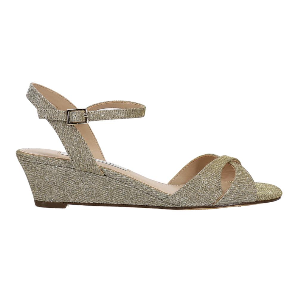 Nina Flora Glitter Ankle Strap Wedge Sandals