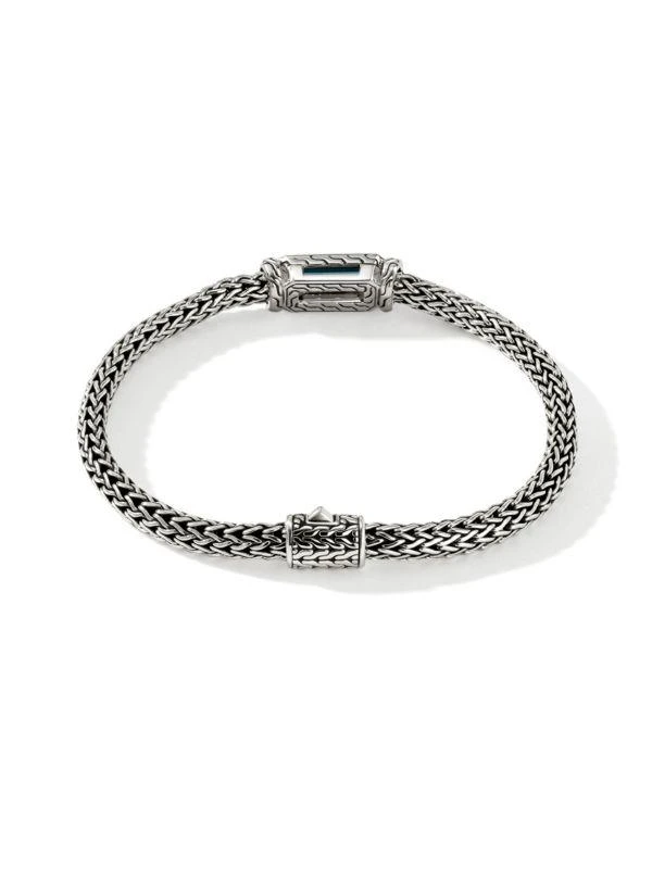 John Hardy Icon Sterling Silver & Treated London Blue Topaz Bracelet 2