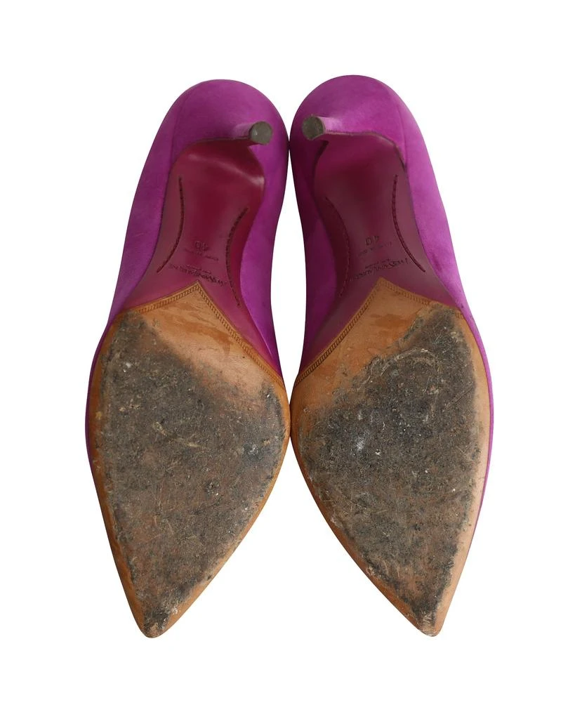 Yves Saint Laurent Patent Toe Pumps in Purple Suede 5
