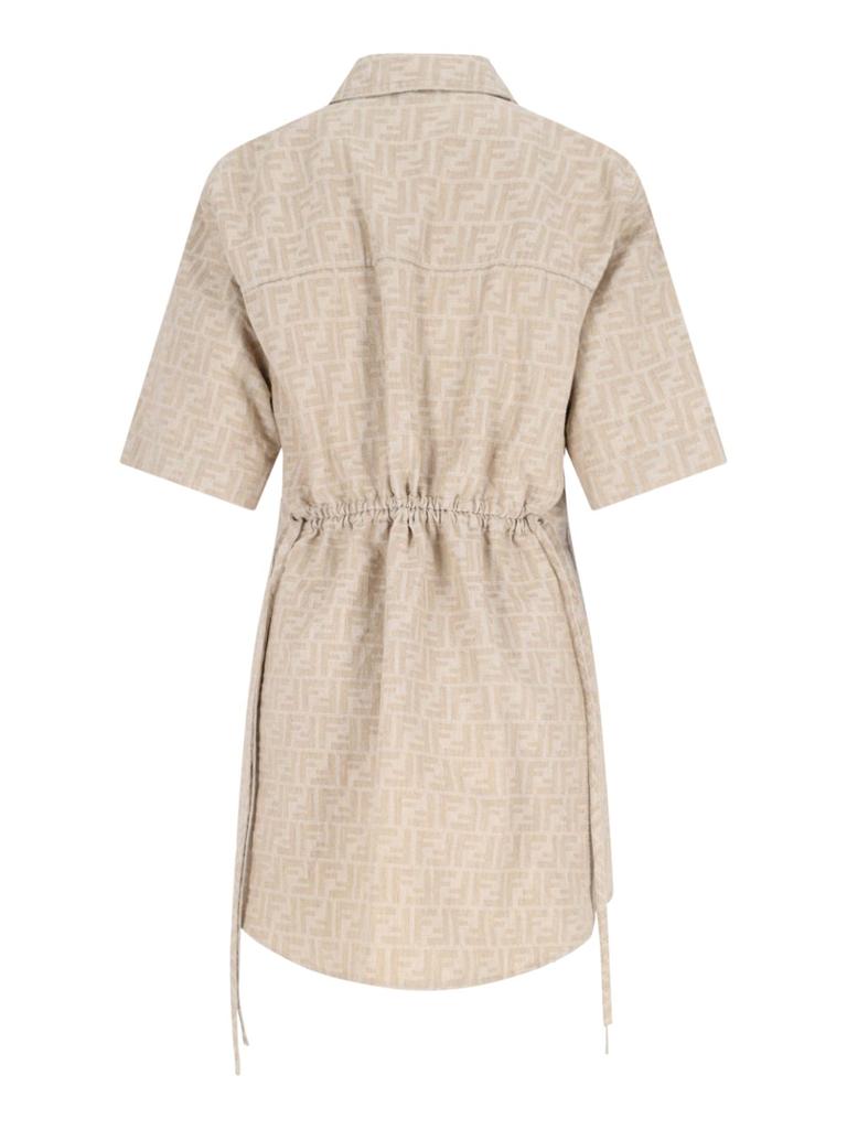 ワンピース FENDI FF COTTON MINI DRESS ワンピース FENDI FF COTTON MINI DRESS FENDI FF-motif Belted
