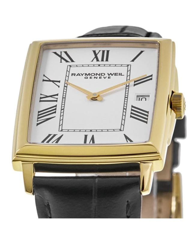 Raymond Weil Raymond Weil Toccata Classic Quartz White Dial Black Leather Strap Men's Watch 5425-PC-00300 2