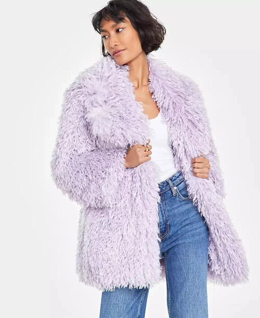 On 34th Women's Solid Faux-Fur Notch-Collar Jacket, Created for Macy's 1