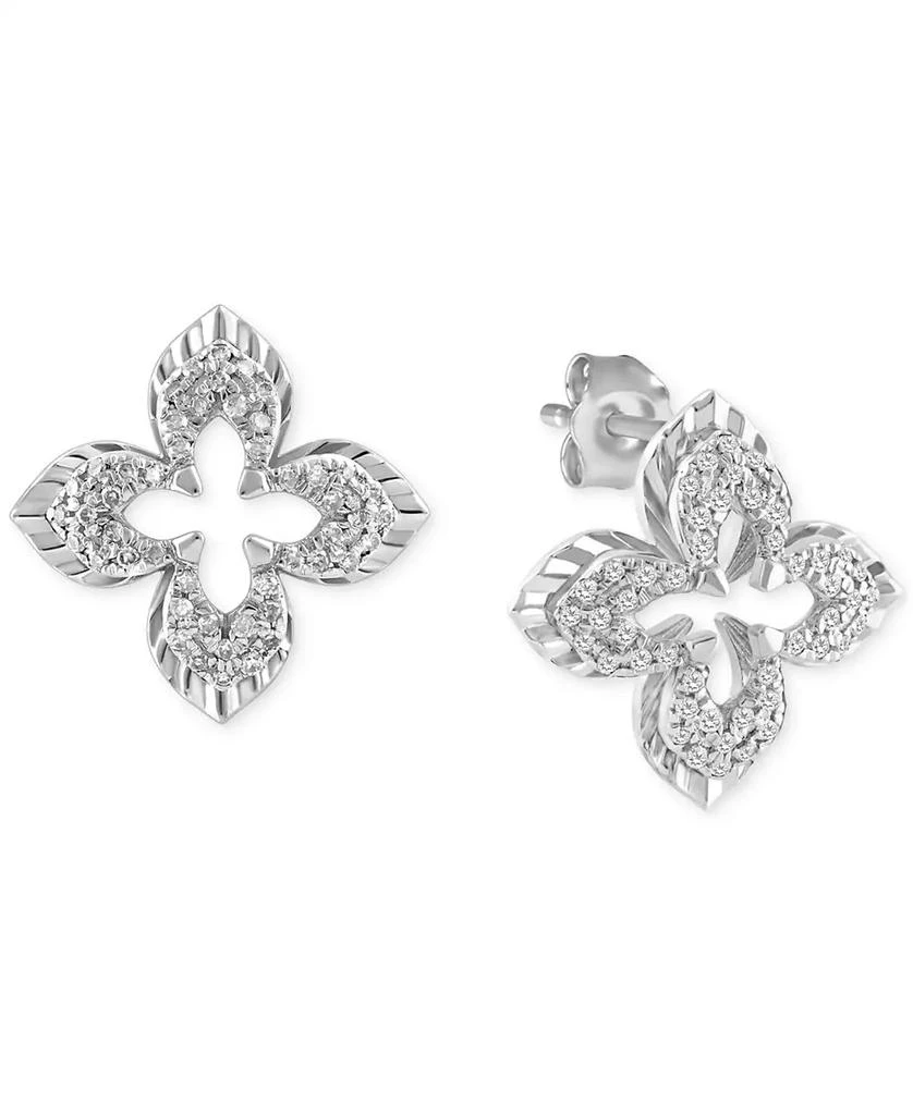 Macy
s Diamond Quatrefoil Openwork Stud Earrings (1/4 ct. t.w.) in 14k White Gold 1
