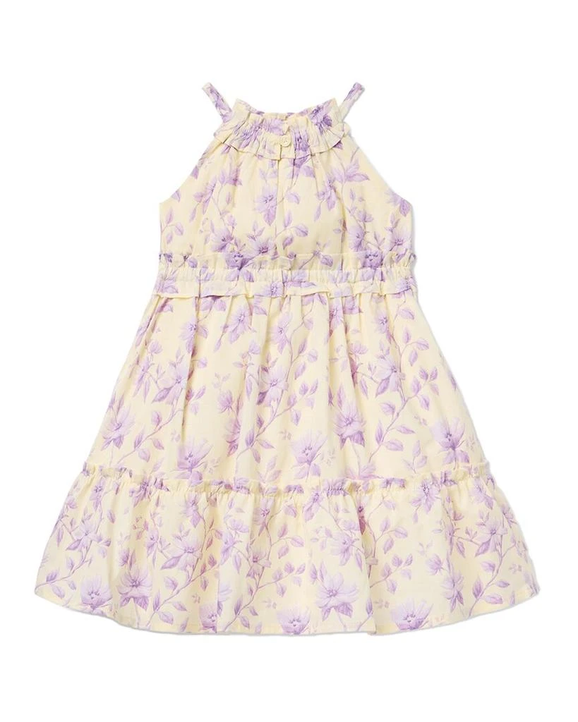 fitted lace wedding dress Hyacinth House Lilac & Navy Floral Jacquard Janie Mini Dress Lilac & Navy Floral Jacquard / M