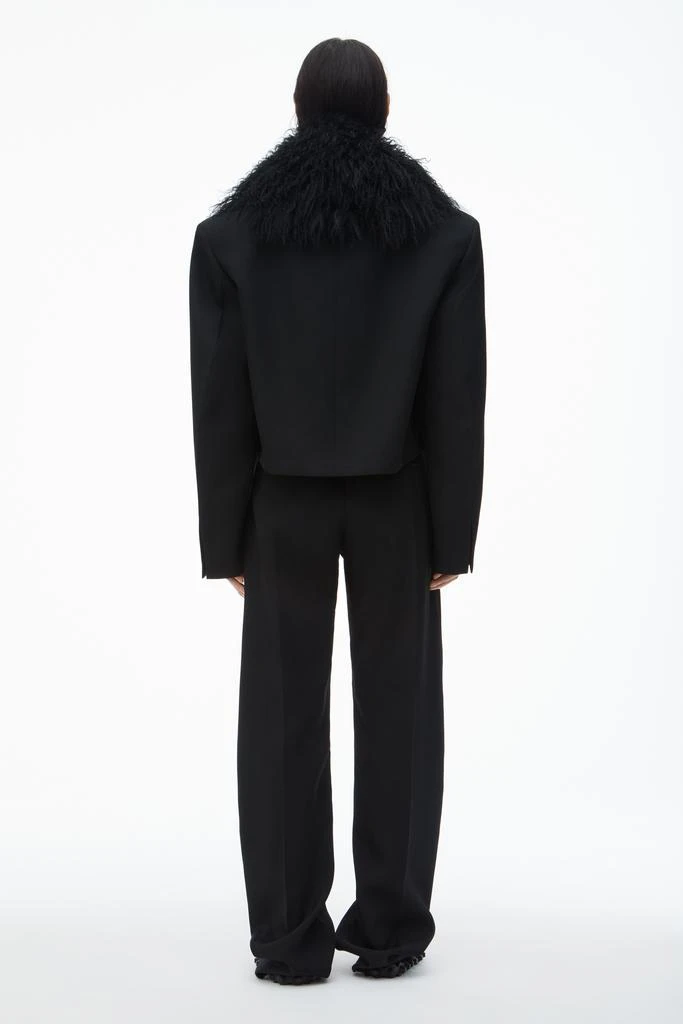 Alexander Wang Cropped Blazer with Mongolian Fur 5