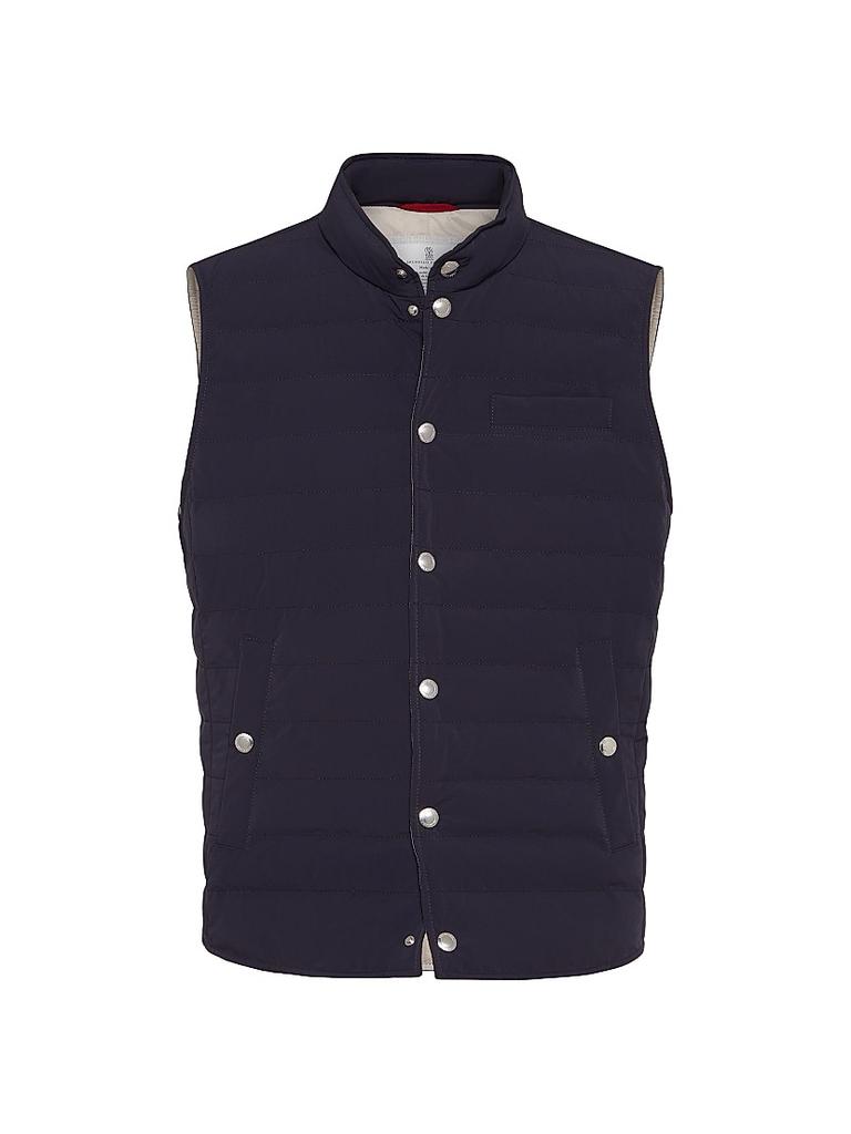 Brunello Cucinelli Bonded Taffeta Lightweight Down Vest