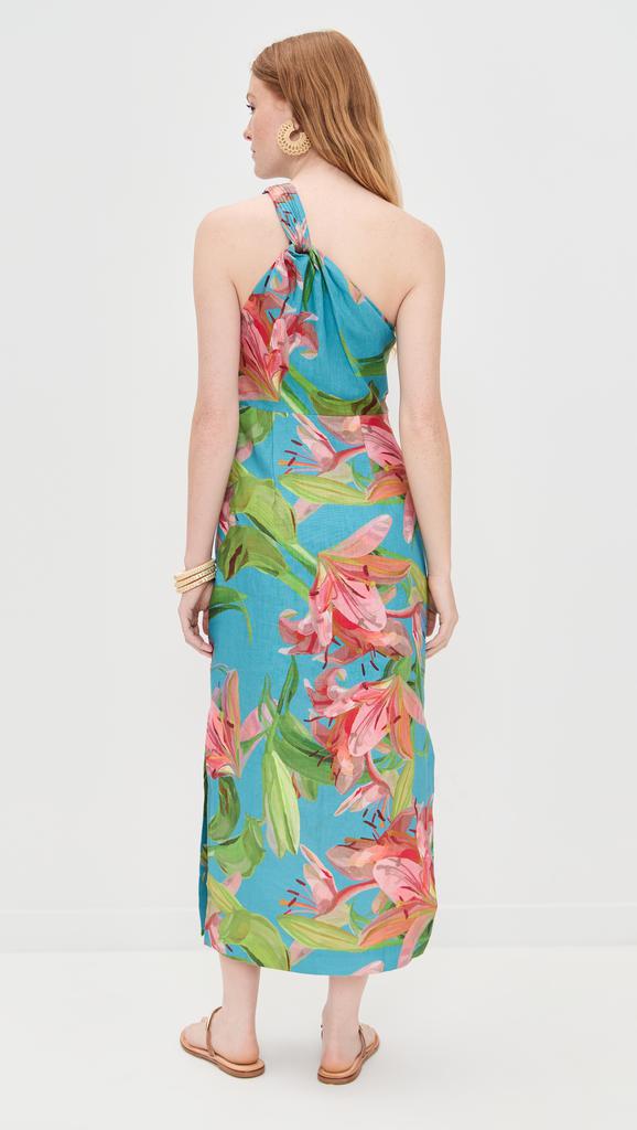 Farm Rio One Shoulder Midi Dress