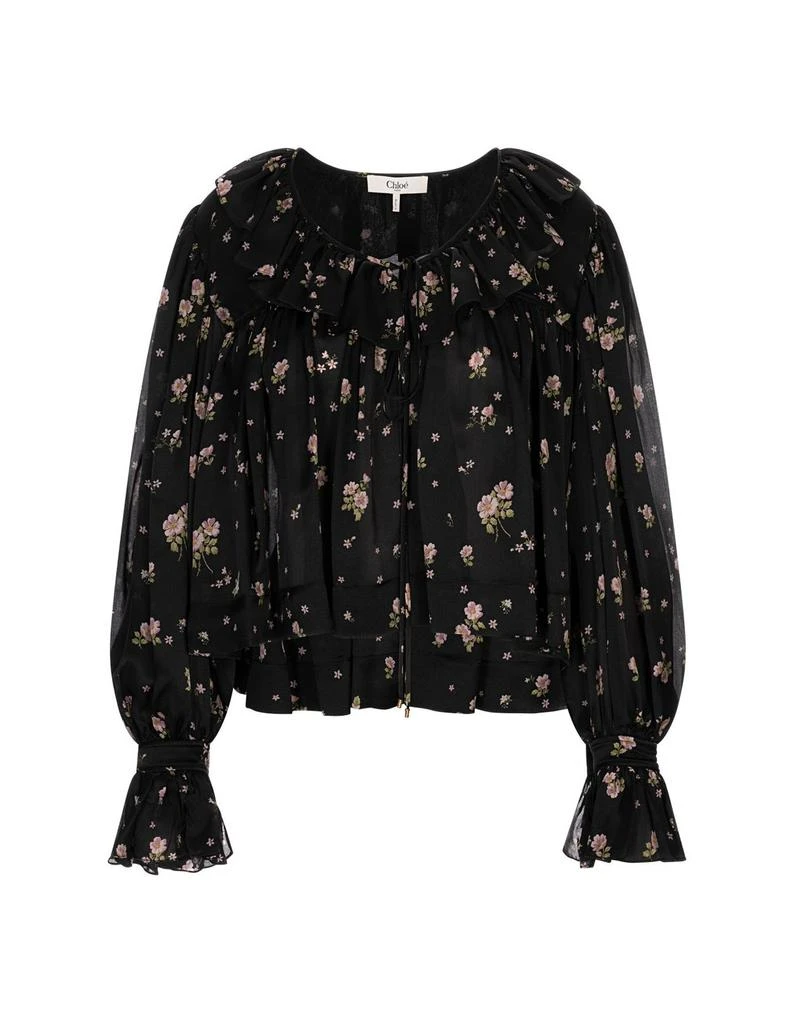 Chloé Chloé Maxi Gathered Ruffle Top from Cettire