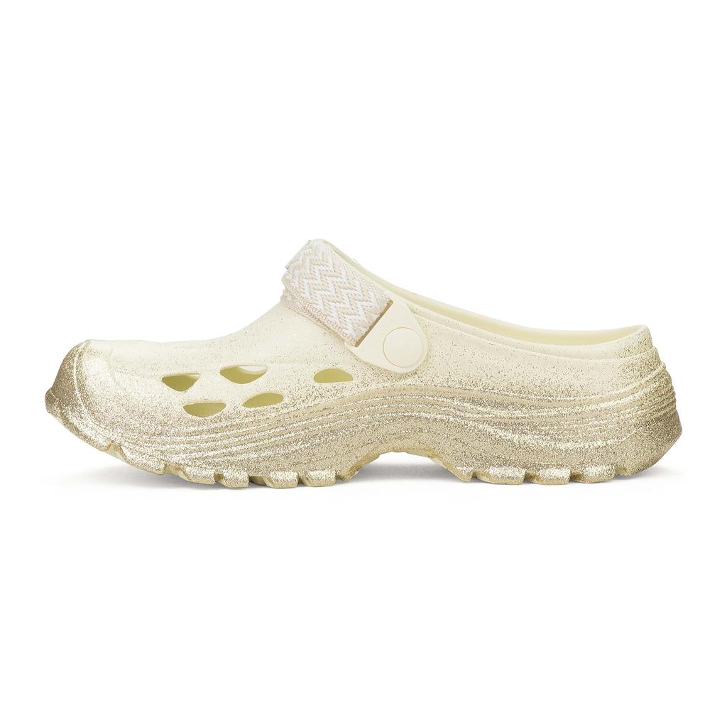 Lanvin GOLD/BEIGE X SUICOKE MOK MOCASSINS CURB SLIDES