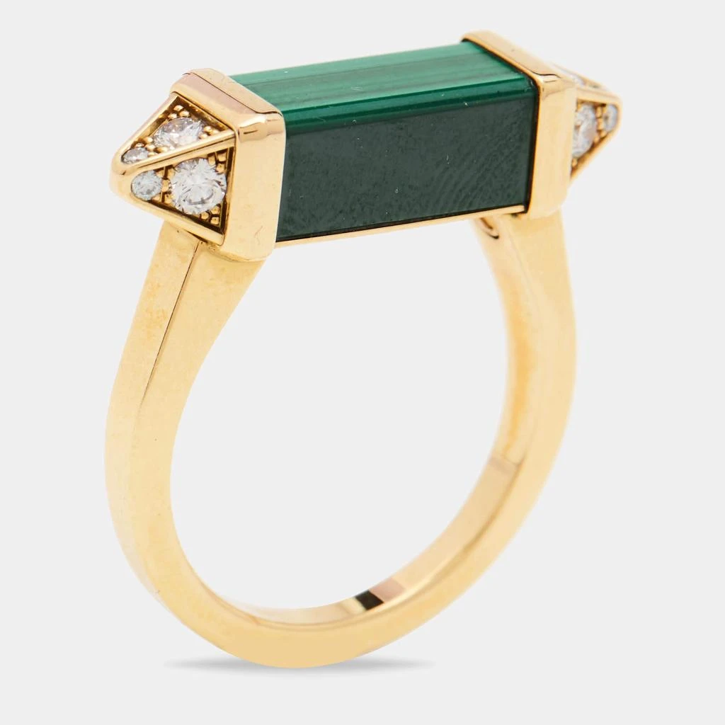 Cartier Cartier Les Berlingots de Cartier Malachite Diamonds 18k Yellow Gold Ring Size 58