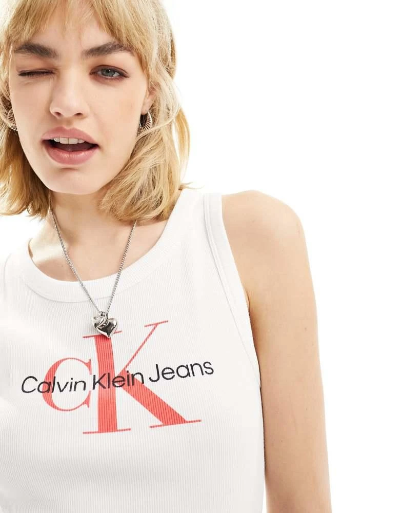 Calvin Klein Calvin Klein Jeans archival monologo rib tank in white