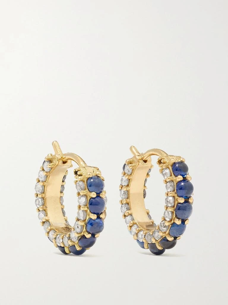 Ileana Makri Streamflow 18k 黄金、钻石、蓝宝石耳环 1