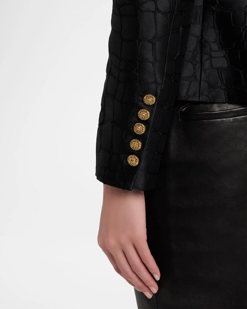 Balmain 6-Button Croco Jacquard Blazer Jacket 5