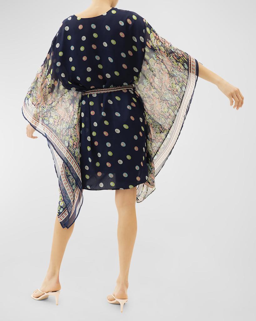 Jaline Paloma Polka-Dot Mini Kaftan