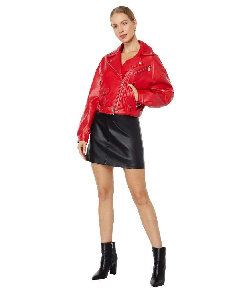 Avec Les Filles Oversized Faux Leather Cropped Biker 4