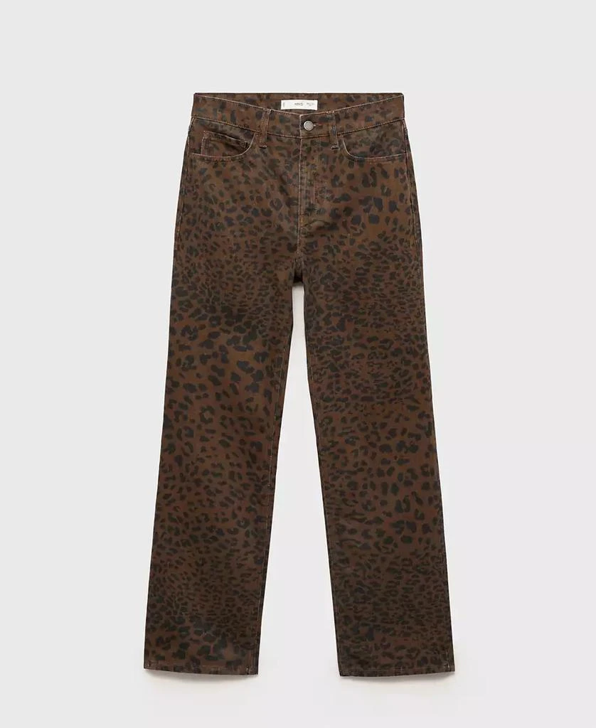 Mango Women's Leopard-Print Straight Jeans 1