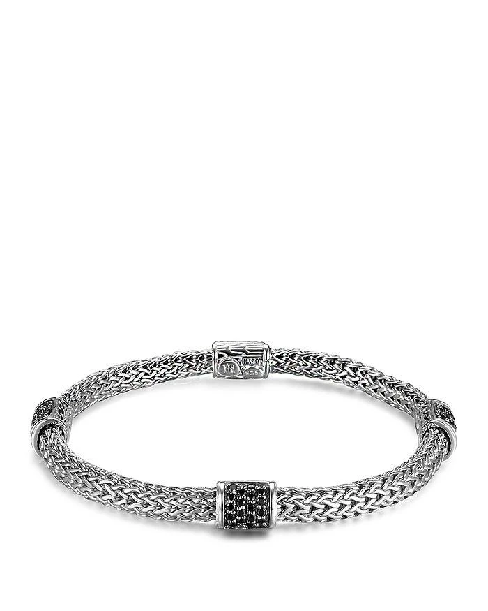 John Hardy Sterling Silver Icon Bracelet with Pavé Black Sapphires, 5mm