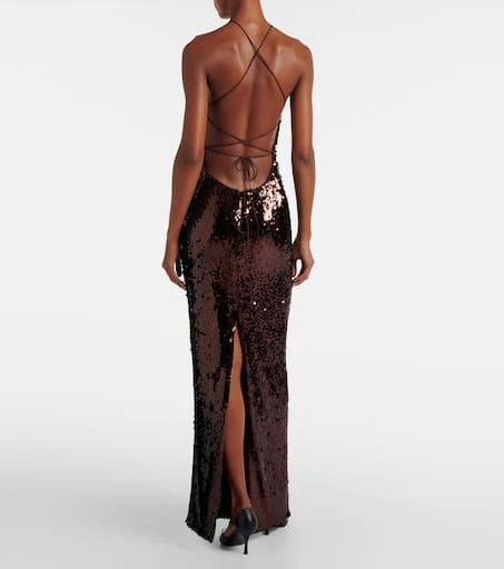 Magda Butrym Floral-appliqué sequined gown 3